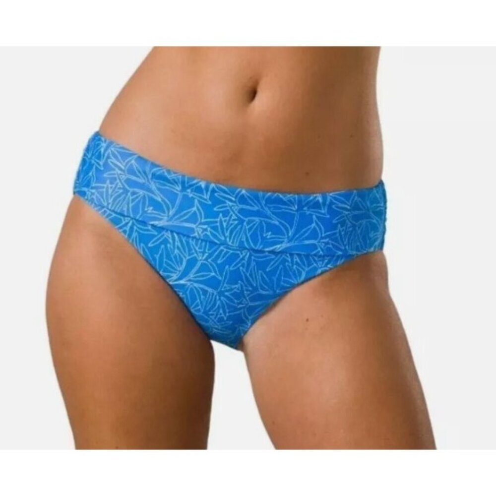 Prana Women's XL‎ Marta Hipster Swim Bottom Blue Floret Leaf NWT